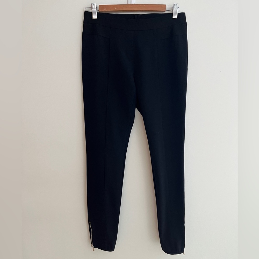 ESCADA SPORT Black Pull On Mid Rise Slim Pants Leggings Zipper Ankles Casual